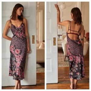 NEW Free People Intimately Your Better Side Midi Slip Dress Womens Size Small